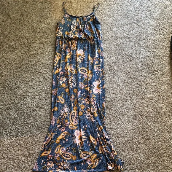 NAIF Orange Ruffled Tiered Maxi Sundress - Picture 1 of 4